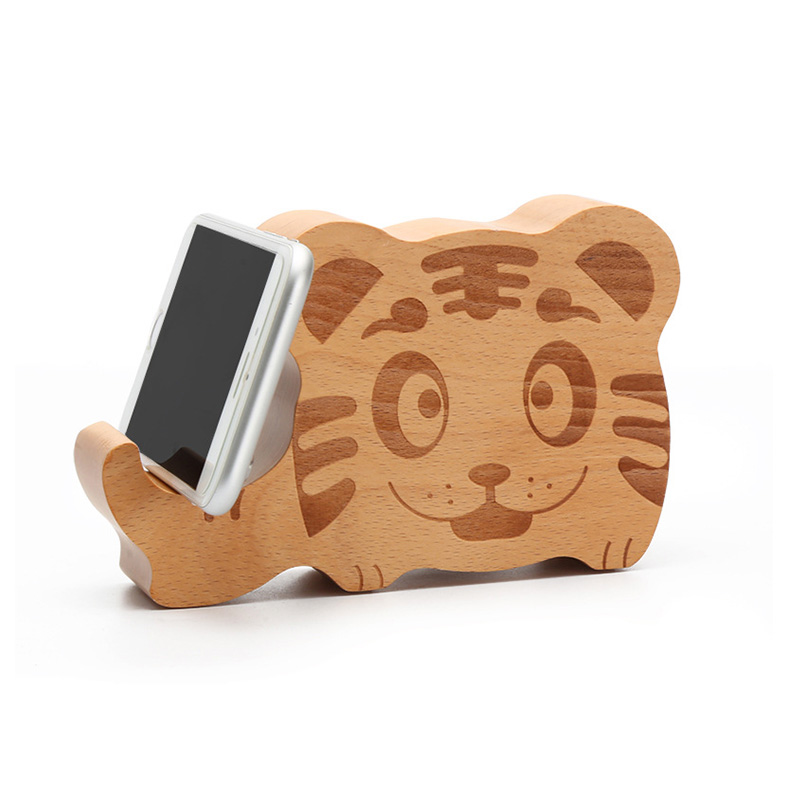 Haut-parleur Bluetooth en bois avec support mobile