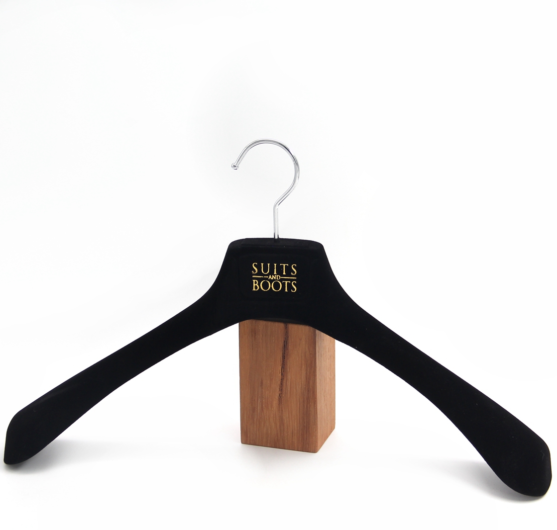 Hot sales custom designvelvet plastic suit hanger flocked clothes hanger [WTH21]