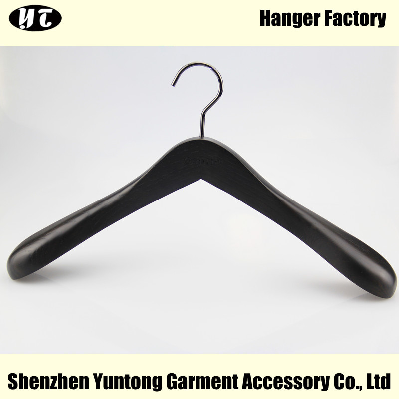 MTW-006 custom black beech wood hanger men coat hanger