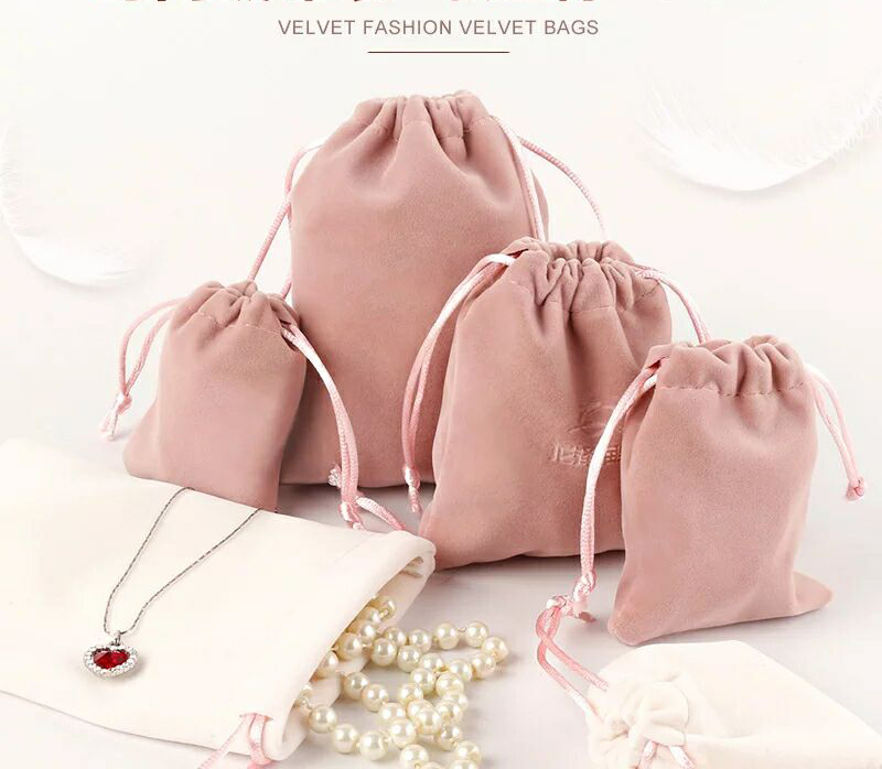 Zoete roze China hanger leverancier luxe fluwelen kledingzakken [BAG001]