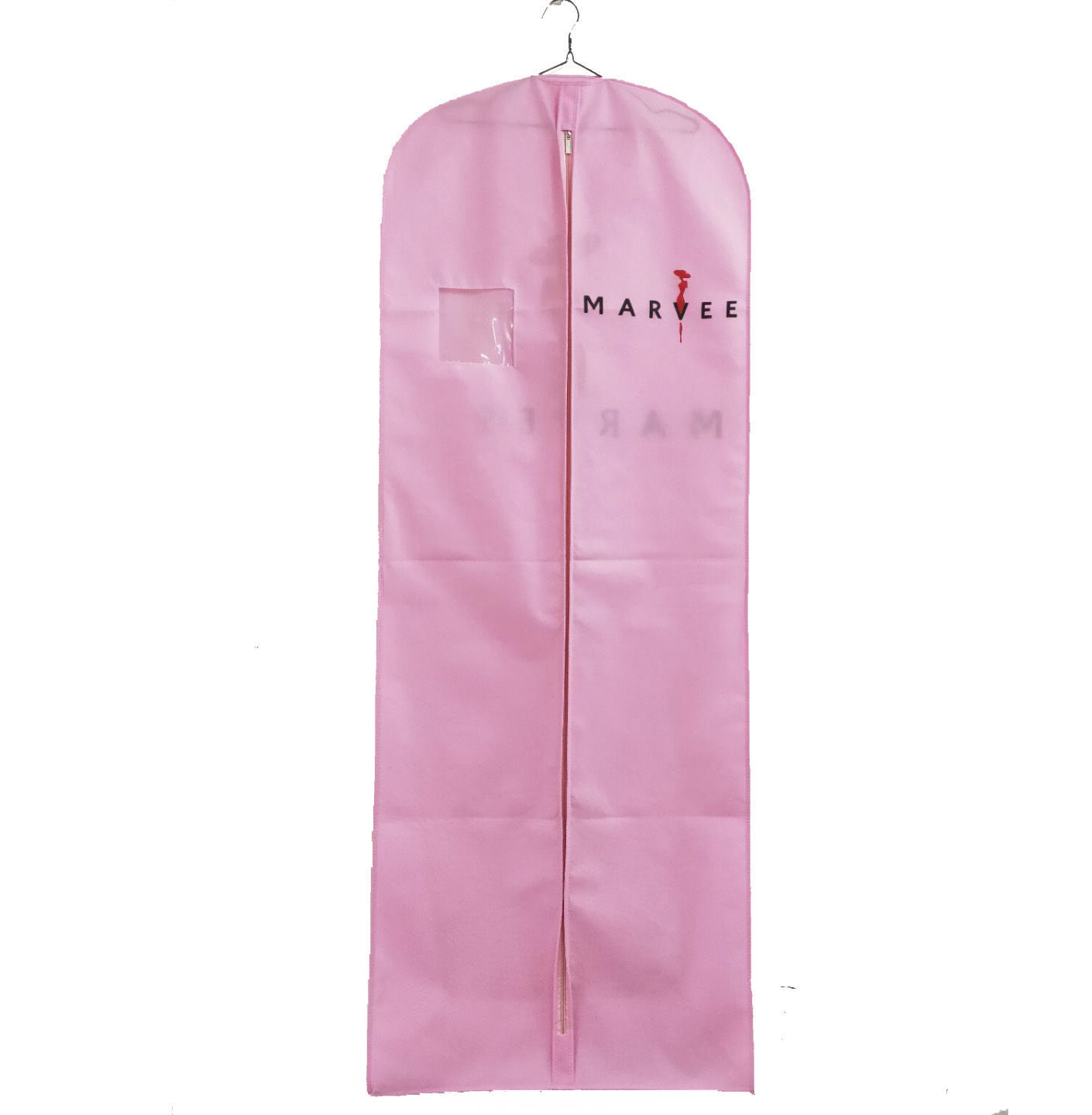 أكياس الملابس الوردي غير المنسوجة الدافئة فستان الزفاف غطاء أكياس شعار مخصص