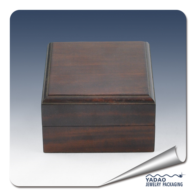 100 * 100 * 65MM caja del anillo de madera de lujo de la joyería fina con precio de fábrica hecho en China