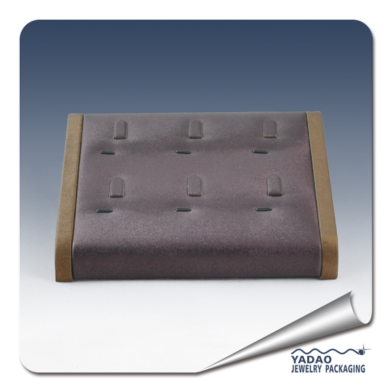 2014 νέα προϊόντα καφέ ξύλινο δέρμα + χονδρικής δίσκο κοσμήματα για κοσμηματοπωλείο οθόνη δίσκο δαχτυλίδι που κατασκευάζονται στην Κίνα