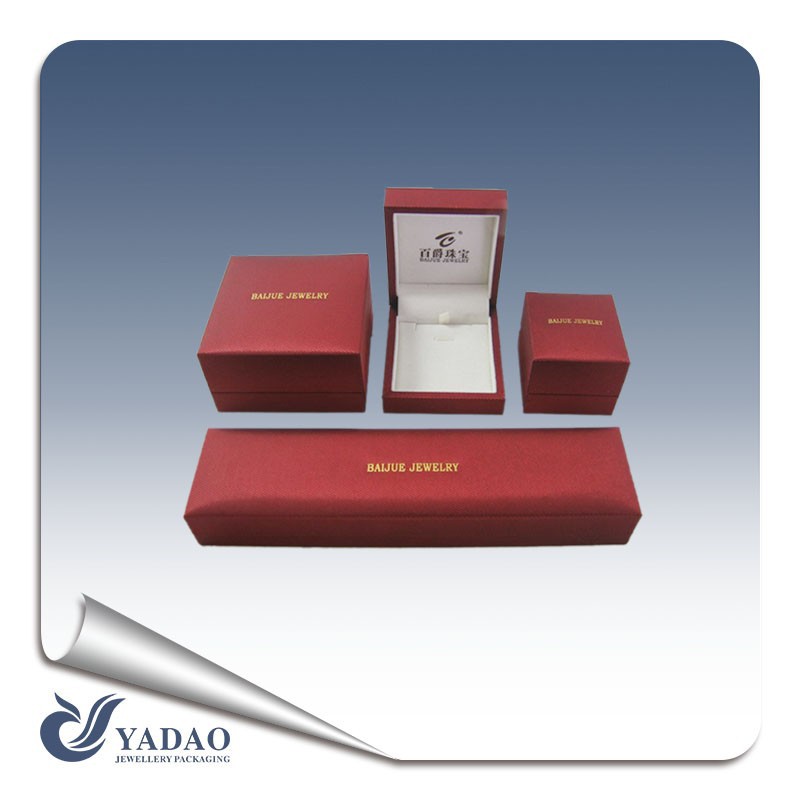 2015 China de couro caixa de jóias de luxo bonita logotipo personalizado papel elegante caixa de jóias impresso