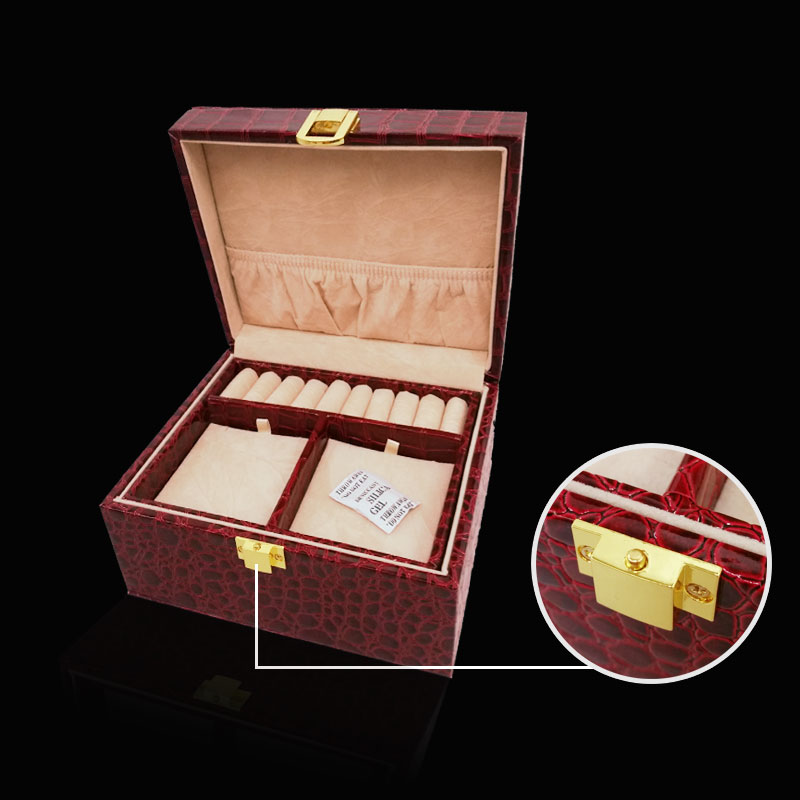 2015 Elégant PU Leather Jewelry Box pour bague, pendentif, bracelet, Bracelet Emballage Boîte à bijoux de stockage Fournisseur