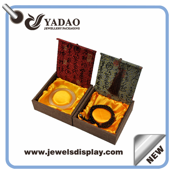 2015 cajas de joyas de fantasía para la perla, forma cuadrada, caja brazalete de material de embalaje de madera