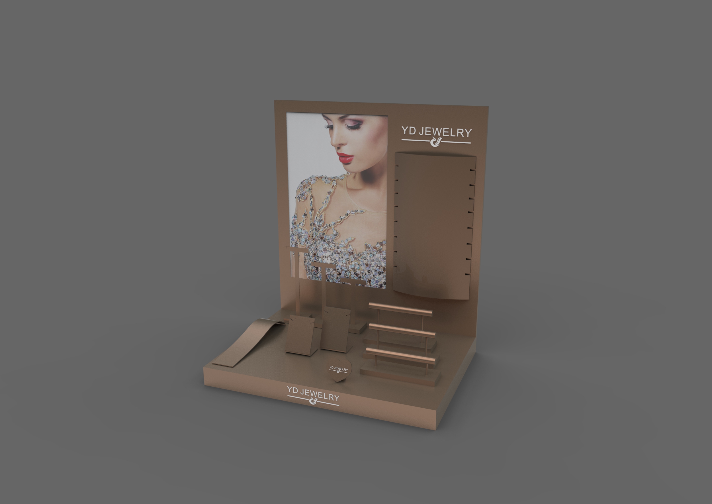 2015 el más nuevo diseño conjunto exhibición de la joyería joyero de madera conjunto Personalizar visualización