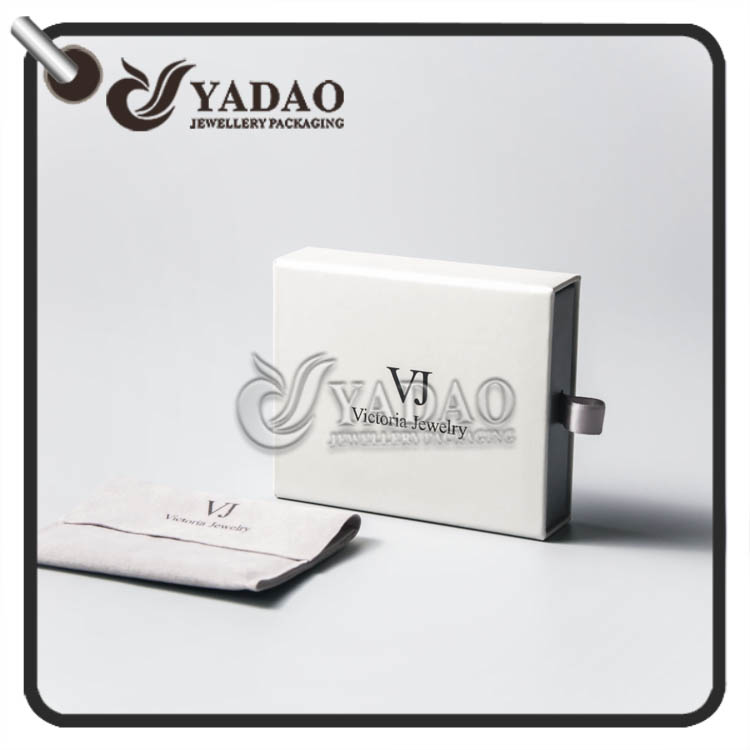 2017 new design-paper drawer box with soft velvet and high quality pouch custom made by Yadao
