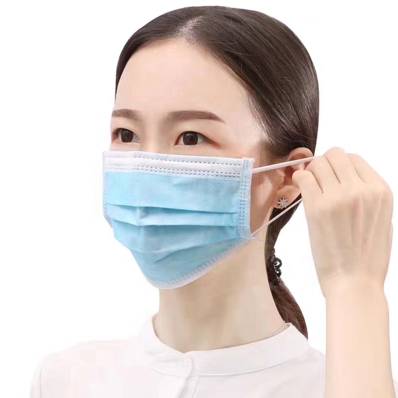 3プライの使い捨てイヤーループ医療用外科用コロナウイルスフェイスマスク