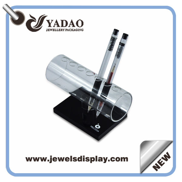 Linda mais novo design de boa qualidade exibição de jóias acrílico preto e branco para exibição stand caneta fabricados na China