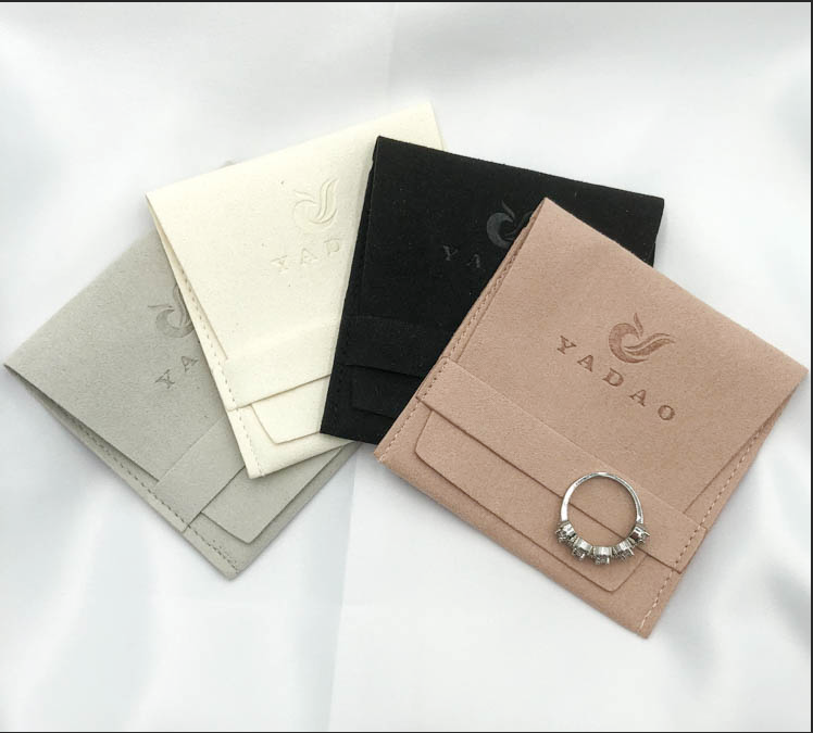 Best vendeur rose microfibre bijoux sac en daim pochette haut de gamme logo personnalisé bijoux emballage