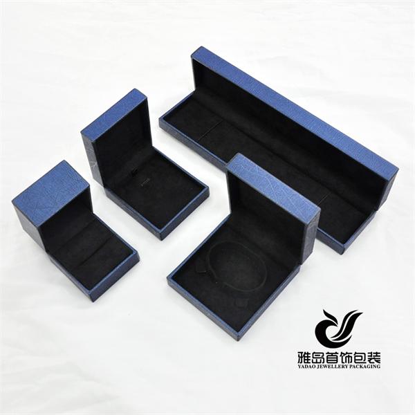 Caixa de jóias de plástico azul ajustado para o pacote de jóias feitas na China