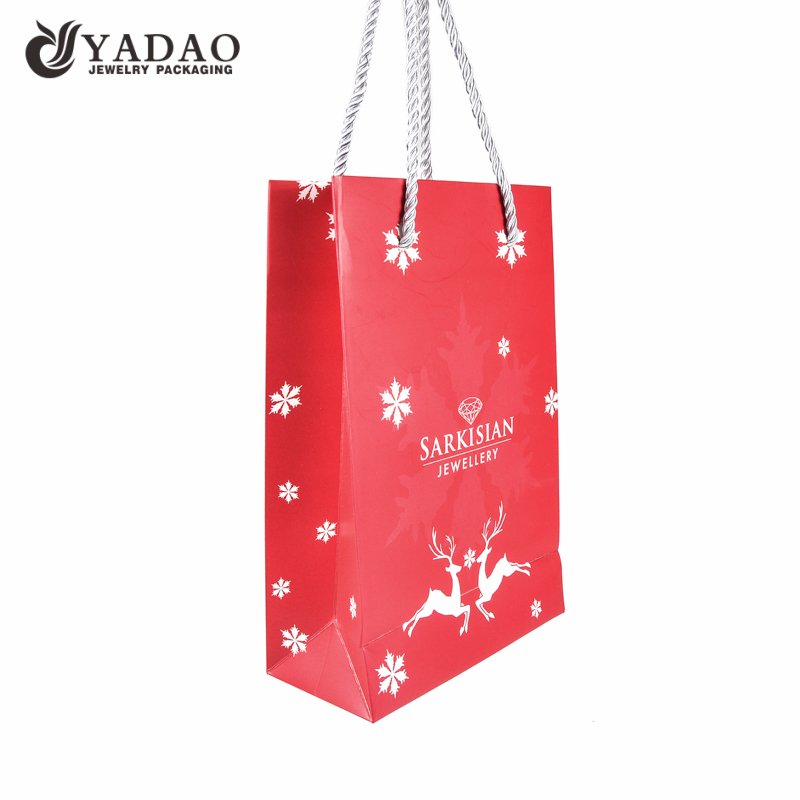 CMYK printing paper bag Christmas shopping bag Christmas gift packaging bag