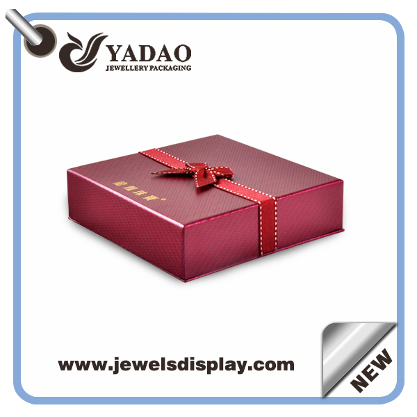 Embalagem caixa de jóias por atacado de China caixa de jóias personalizadas caixa de jóias de papel feito à mão set moda
