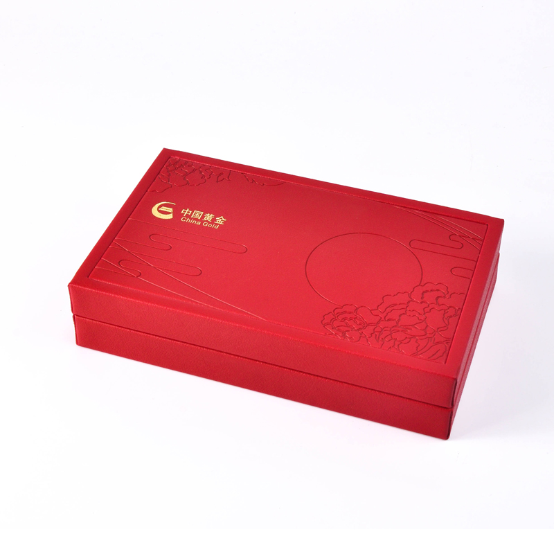China red festive new year style hot stamping logo custom jewelry gift packaging wooden box