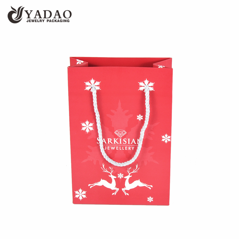 Χριστουγεννιάτικο δώρο χάρτινη σακούλα χάρτινη τσάντα για ψώνια χερούλι σχοινί για συσκευασία δώρου