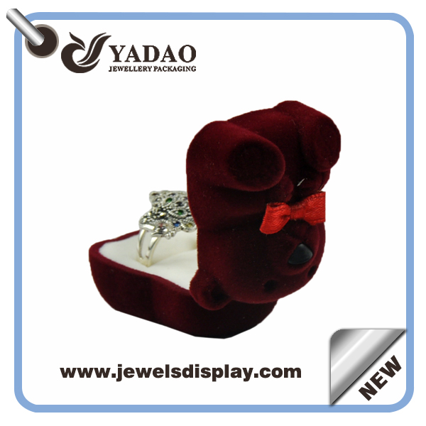 Fabricante de joyería de terciopelo / caja de regalo creativo lindo Flocado cajas de joyas personalizadas Empaque Fabricación Joyería Embalaje