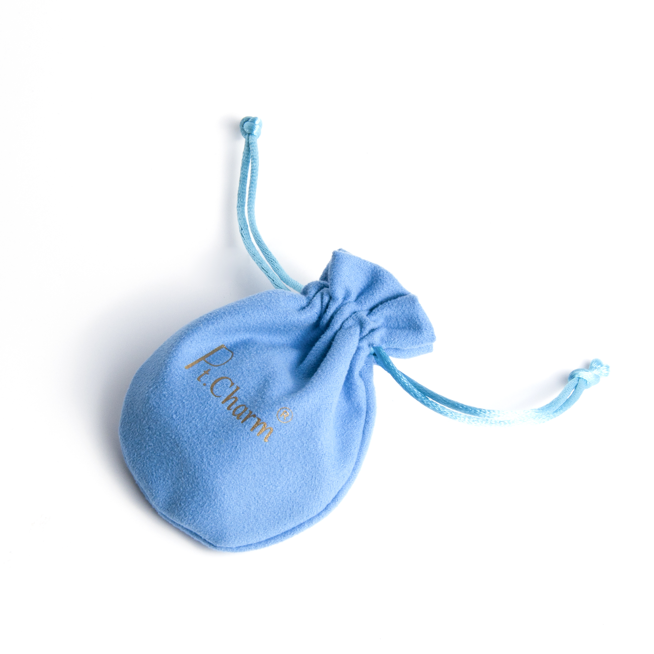 Bolsa de cordón de terciopelo azul personalizado para embalaje de joyas con doble capa interior