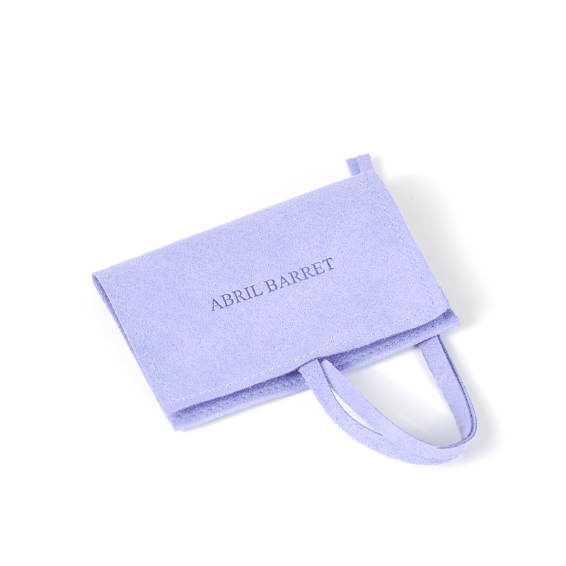 フラップが付いている注文の明るい紫色の宝石類の身につけられるマイクロファイバーの袋