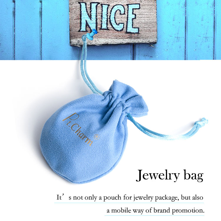 Custom Drawstring Jewellery Pouch Suede Velvet Packaging Bag