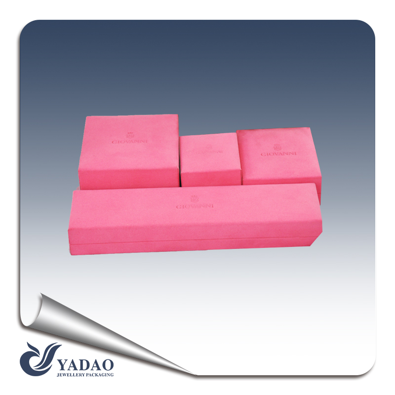 Cajas de regalo personalizado de color rosa joyería Embalaje lujo al por mayor Cajas