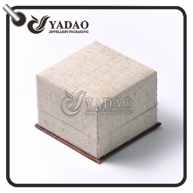Custom Made Environmentally Friendly linen ring box with two kinds of insert made in Yadao.