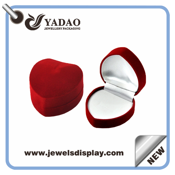 Caja del anillo de boda de encargo de terciopelo caja del anillo de compromiso