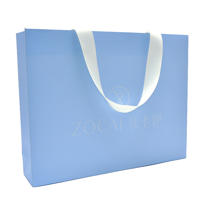Custom elegant free logo printing matte paper finish shopping bag for gift and jewelry