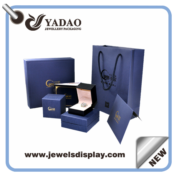 Na zakázku šperky balení box, logo tištěný šperkovnici soupravy pro prsten, neckalce a náramek, výrobci papíru šperkovnici Čína