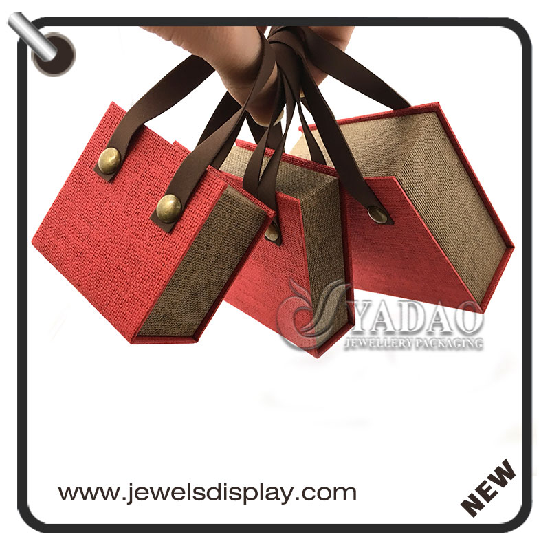 Χαριτωμένο τσάντα σχήμα χάρτινο κουτί κοσμήματα για το δαχτυλίδι/βραχιόλι/κολιέ/σκουλαρίκι/αλυσίδα πακέτο με καλή ποιότητα.