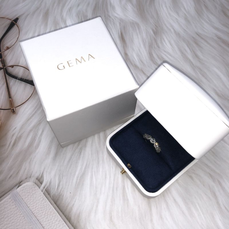 Elegant pure white pu leather diamond ring jewelry packaging box