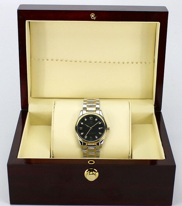precio de fábrica embalaje caja de regalo de madera caja del reloj de madera de encargo personalizada de lujo del brazalete Cajas individuales con la almohadilla