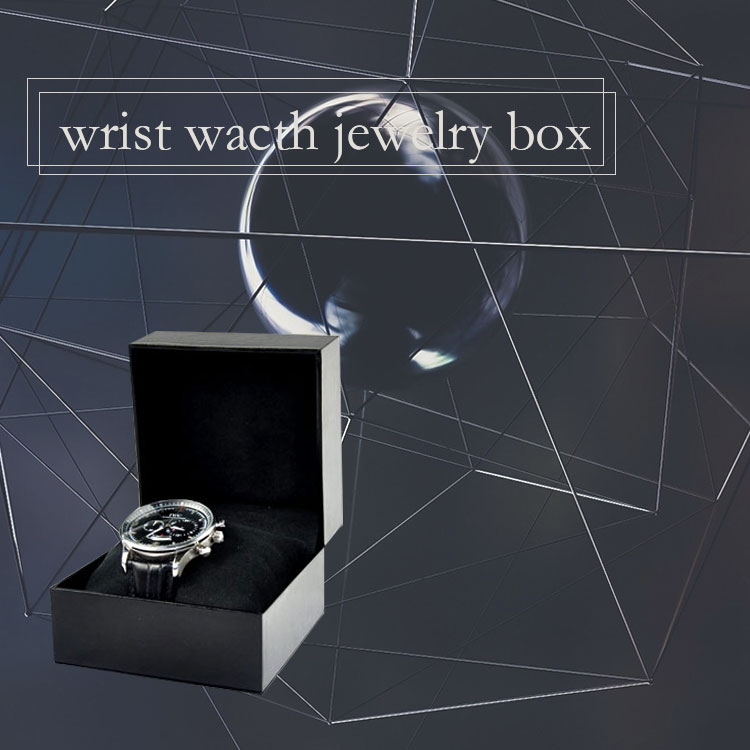 Kostenloses Logo benutzerdefinierte luxuriöse schwarze Schmuckleder-Leder-Verpackungs-Armbanduhr-Kasten