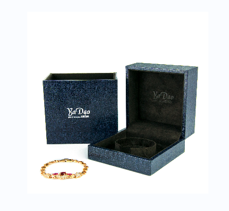 Caja de envasado verde de la joyería verde impresa de la joyería impresa de alta calidad para la cadena de la pulsera del pedante del anillo