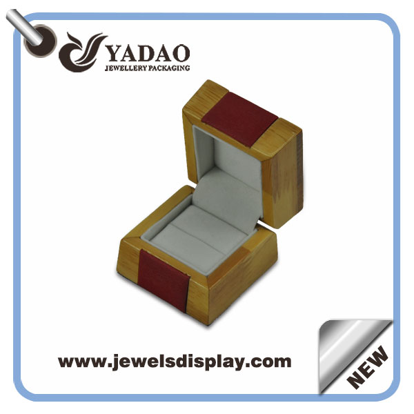 جودة عالية مربع مجوهرات مخصصة وفاخر صندوق مجوهرات خشبي للحلقة التعبئة والتغليف والمجوهرات العرض معرض