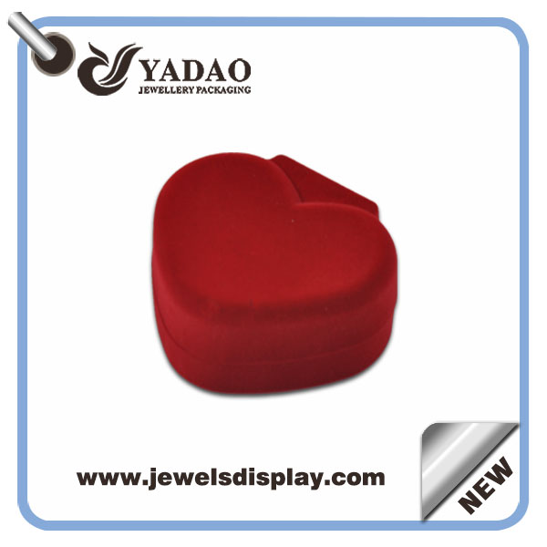 Rojo de alta calidad caja acudieron en forma de corazón para caja de embalaje del collar de la joyería