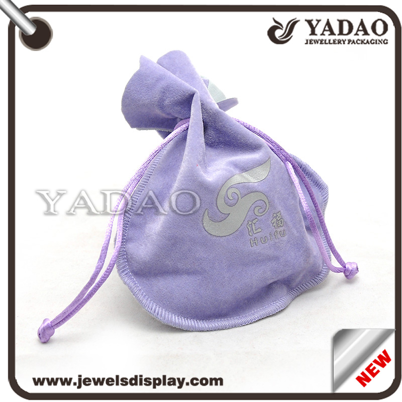 Hot selling OEM print logo velvet jewelry pouch for ring necklace bangle earring etc.