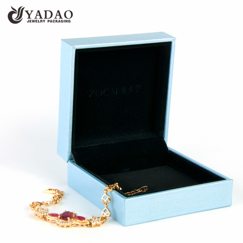 Ins estilo novo design personalizado elegância cor caixa de jóias com logotipo impresso para presente de casamento e jóias