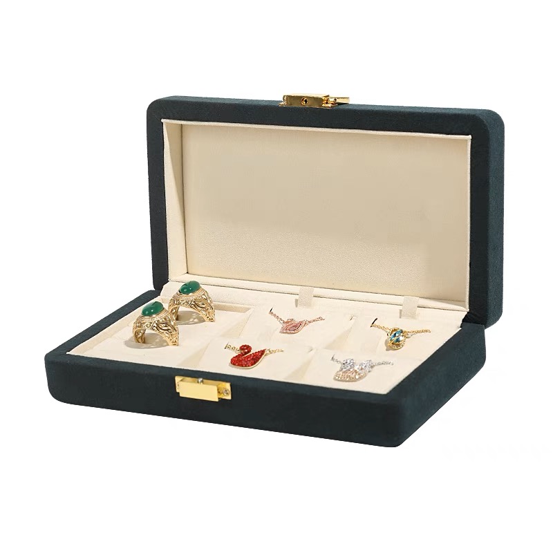 Skladování šperků Mikrovlákno Malý kufr zelená barva pro vánoční dárek