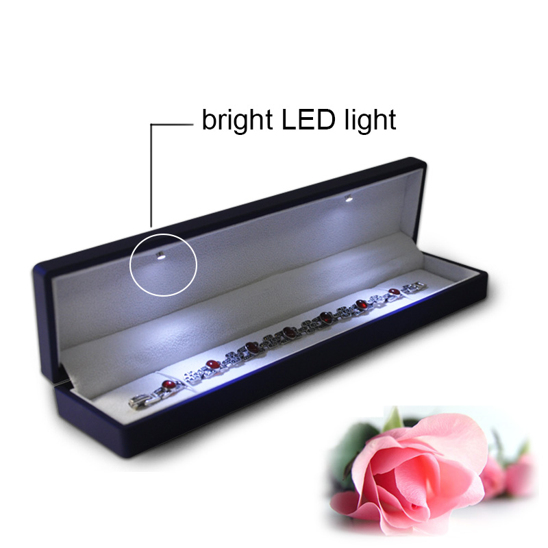 LED brillante caja de la joyería collar de caja de luz para el collar de buena calidad