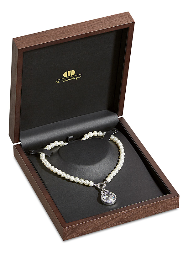 design di gioielli scatole regalo in legno su misura di lusso per l'alta qualità di imballaggio collana