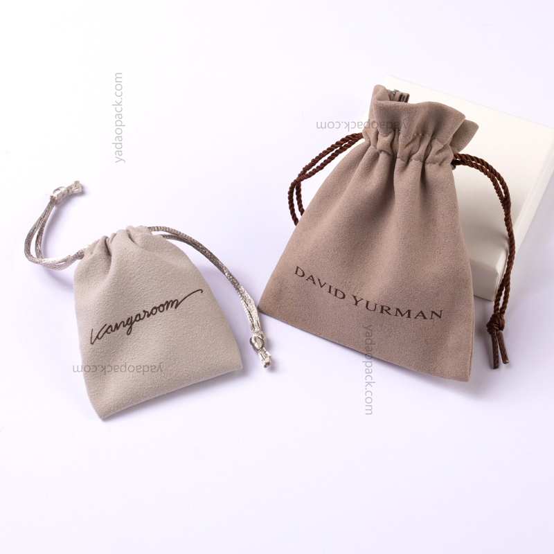 Luxus-benutzerdefinierte Größe gedruckt Drawstring-Samt-Taschen-Tasche mit Satinfutter für Geschenk
