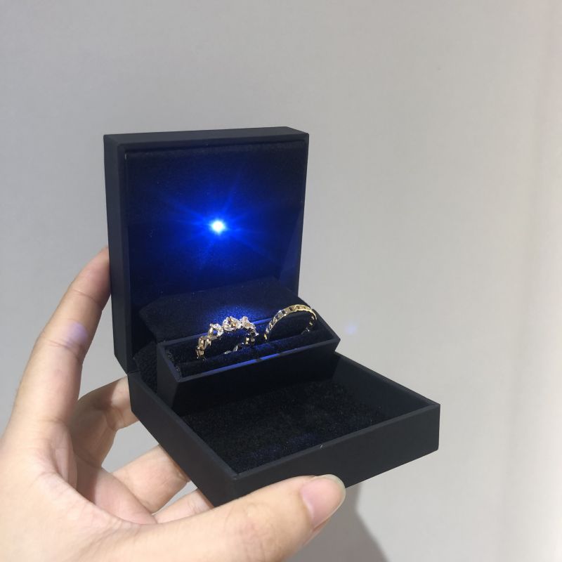 New arrival Touch paper material led light box wedding band bespoke packaging luxury diamond