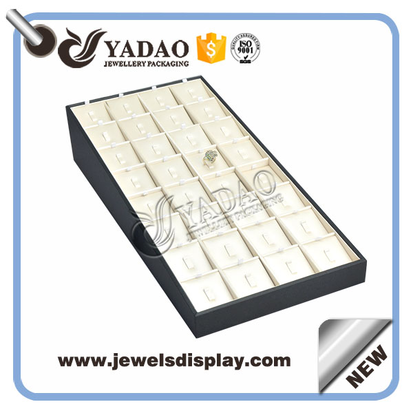 Nova chegada personalizado handmade PU couro capa jóias display anel China fornecedor yadao
