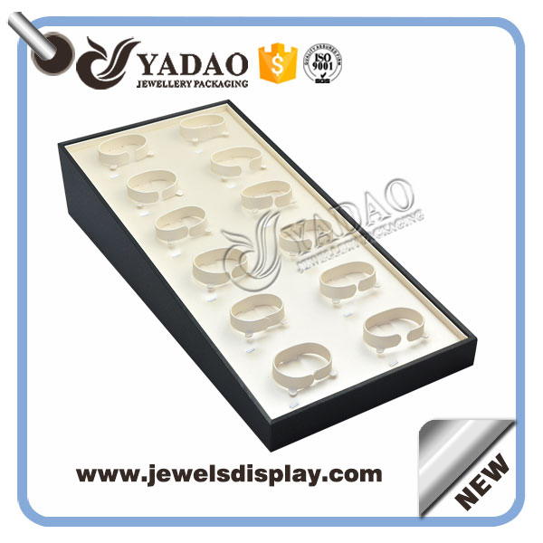 Nuovo design Custom handmade pu pelle coperchio espositore gioielli vassoio braccialetto