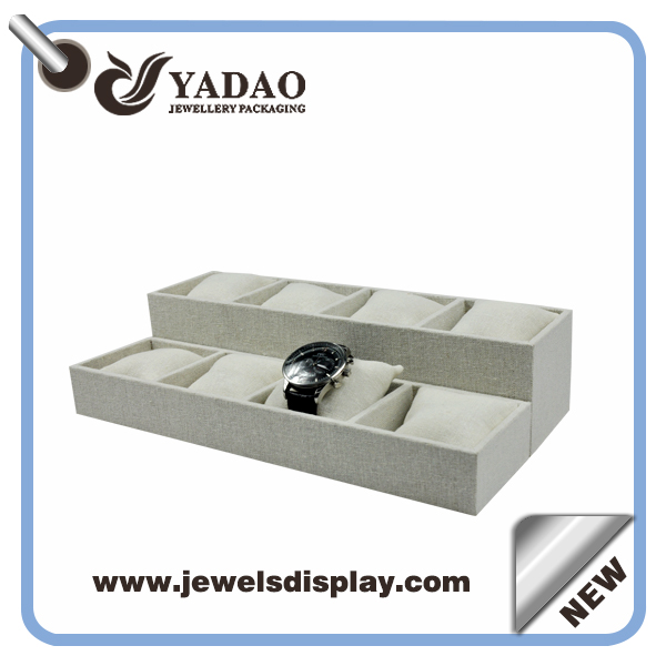 Newest  Original Design white linen watch trays ,linen bracelet trays ,linen bangle trays,linen jewelry trays with your own logo China Wholesale Custom accept