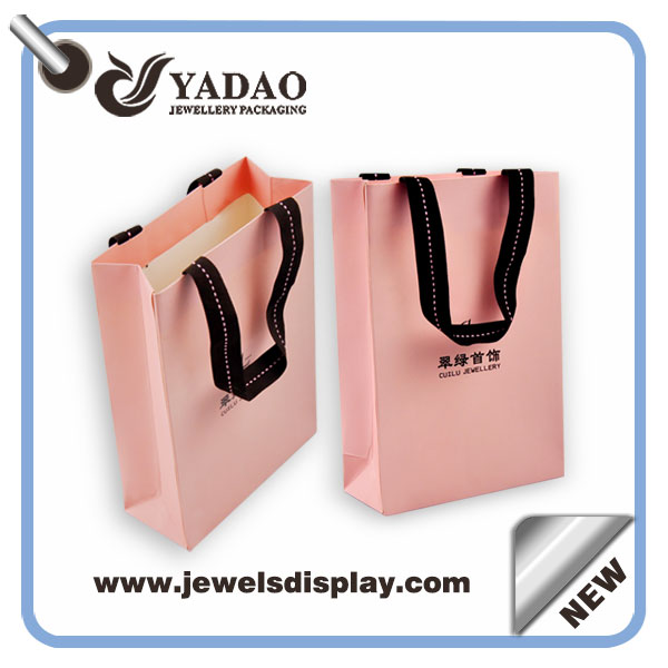 Pink bolsa de papel de la joyería de compras para joyería