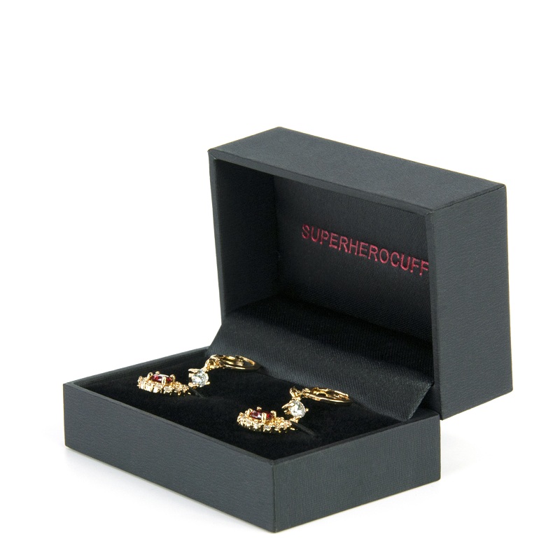 Proposta de casamento personalizado romântico anéis duplos brincos caixa de empacotamento
