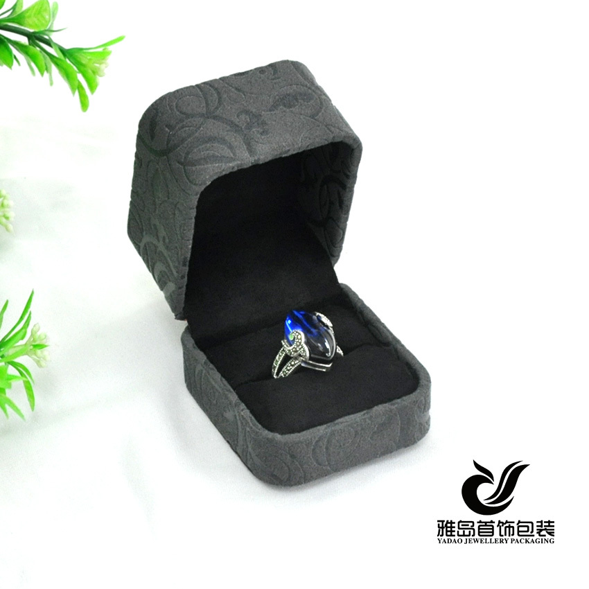 Caixa de jóias de couro anel de pvc fabrico pattern plástico pequeno e elegante