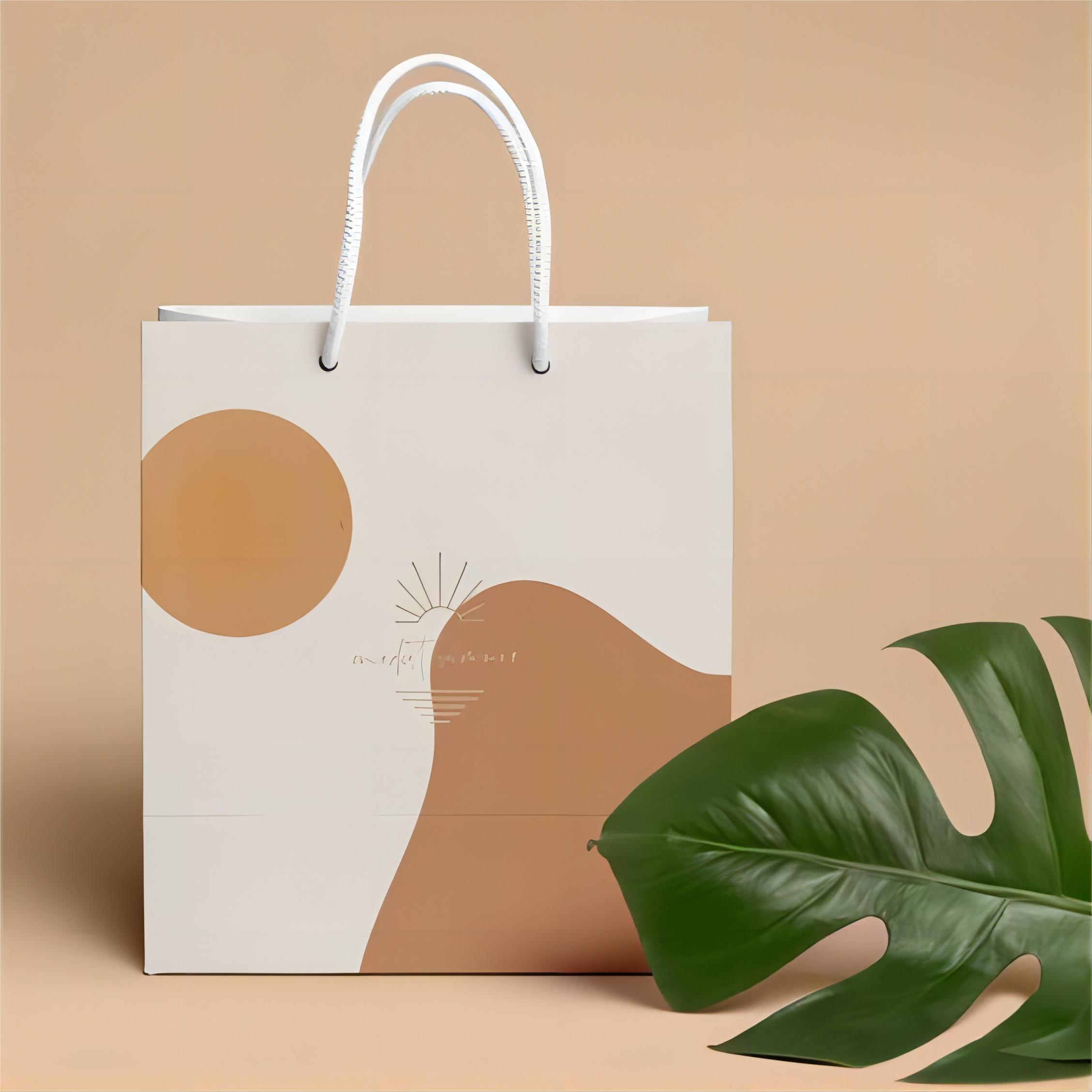 Topsal χάρτινη σακούλα Yadao CMyk Art Paper Bag για ψίχουλα για τη λαβή του σχοινιού και το πολύχρωμο μοτίβο